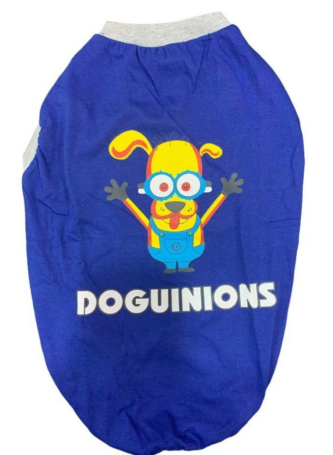 CHOOSTIX Summer Dog T-Shirt, Doguinions, Royal Blue, 24", 200g - Image 1
